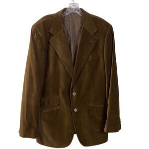 DRAGONFLY Velvet Blazer 2-Button Sport Coat Brown Punk Goth Jacket Jimi Rockstar